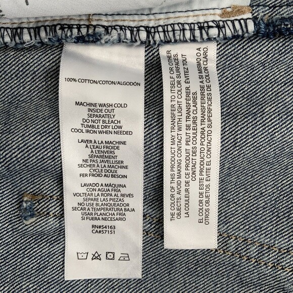 Calvin Klein Jeans Shorts Blue Denim Raw Hem High Rise 27 - Picture 7 of 8